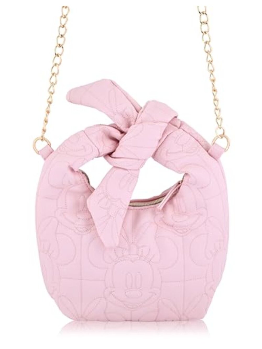 Disney Minnie Mouse Quilted PU Mini Hobo Crossbody Bag with Chain Strap